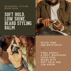 18.21 Man Made beard balm spiced vanilla jar in use for grooming