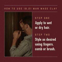Close-up of matte, shine-free finish on styled hair with the clay.