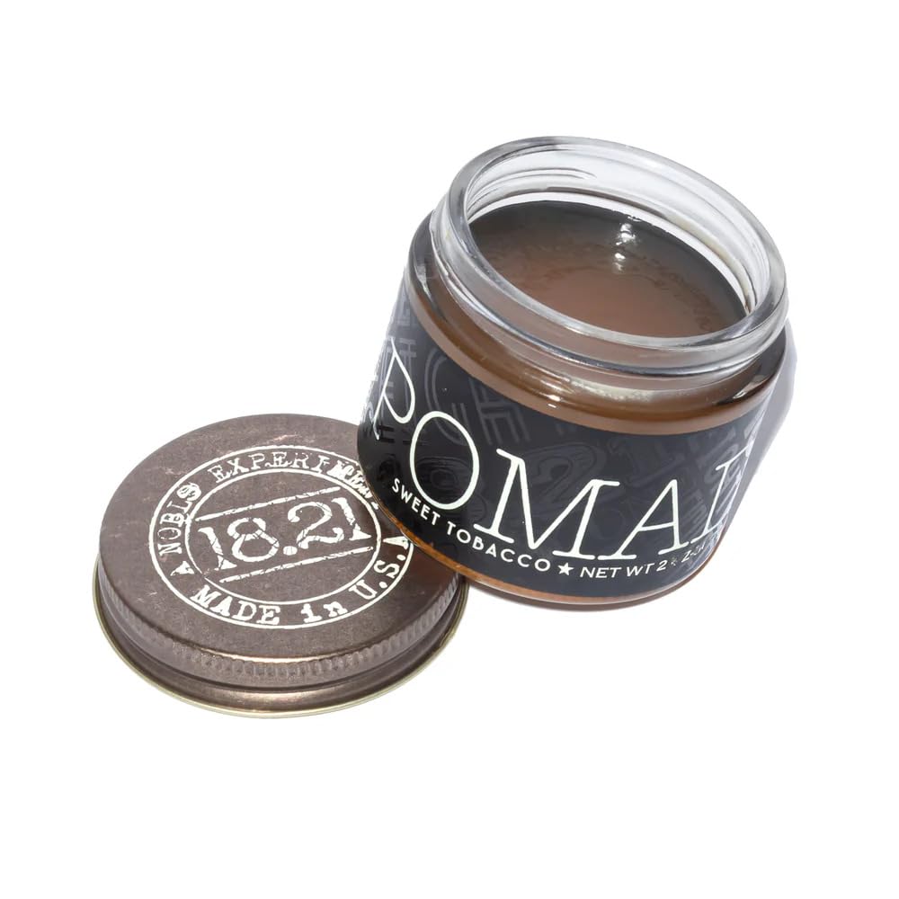 18.21 Man Made pomade jar close-up shows premium packaging and glossy finish for high shine
