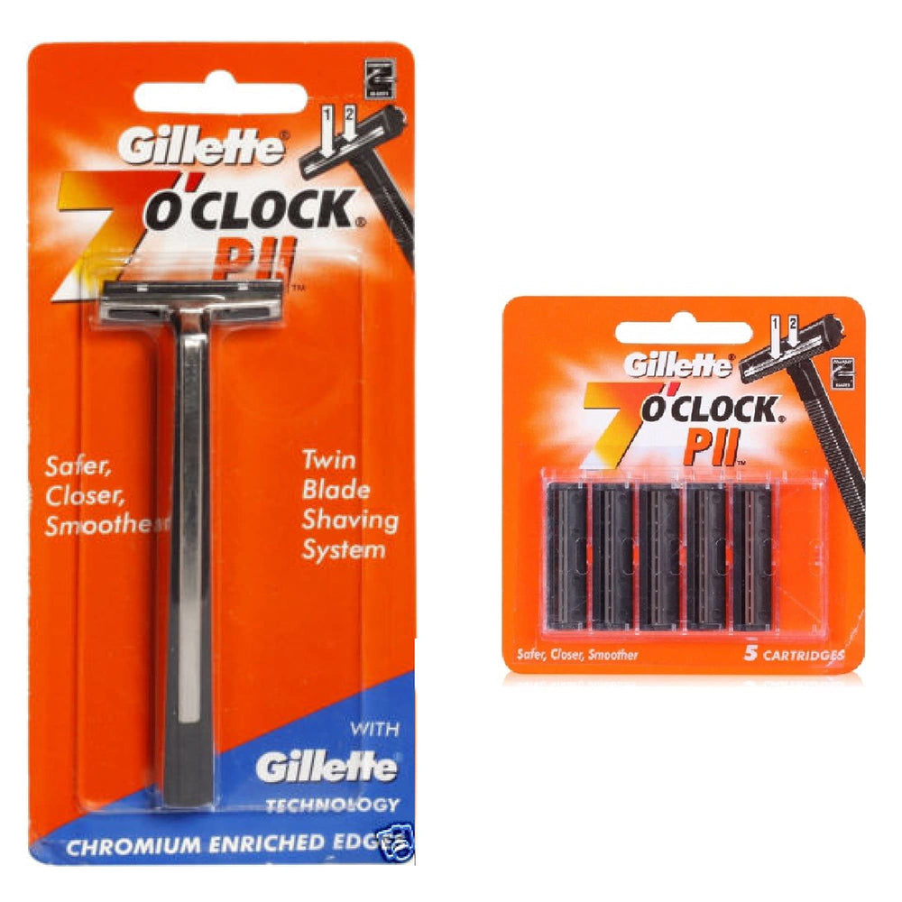 7 Oclock PII Trac II Razor with five-blade cartridge enables precise daily shaving