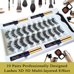 7C SEVENCROWN 3D magnetic eyelashes close-up showing natural fullness