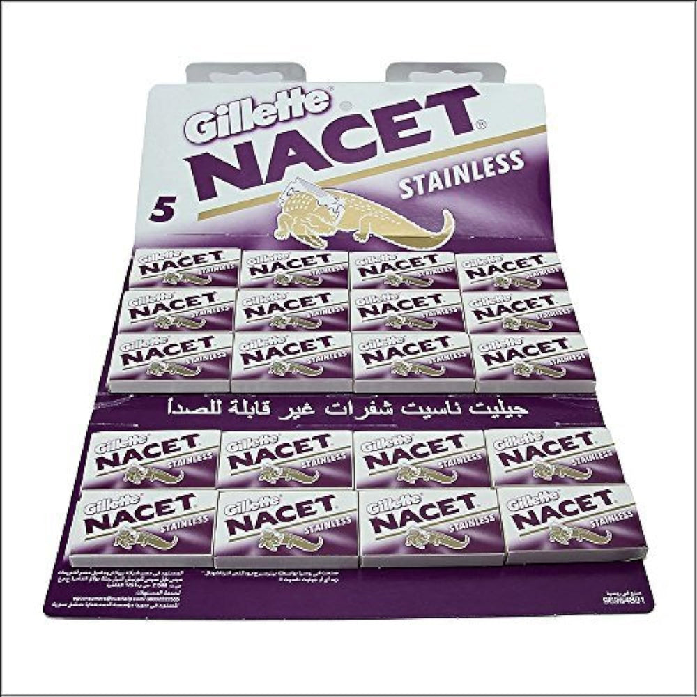 7 O'clock NACET stainless double-edge blades pack for smooth shaves
