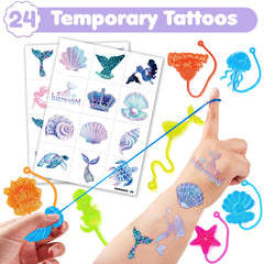 Tatuajes temporales de sirena 91STICKYHAND para diversión segura