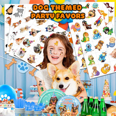 91TATTOOS dog tattoo sheets 2 featuring paw prints for arm or face decoration