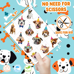 91TATTOOS dog tattoo sheets 4 colorful designs for creative party styling