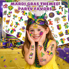 91TATTOOS Happy green purple designs add festive flair to costumes.