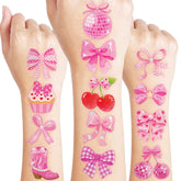 91TATTOOS pink bow pre-cut tattoo sheets for kids party crafts
