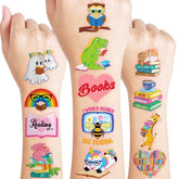 91TATTOOS reading book nerd tattoos sheet on skin for party fun and imagination.