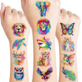 91TATTOOS watercolor animal tattoo design 1 for kids, simple skin-safe party art.
