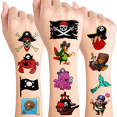 96PCS Pirate Tattoos pirate ship design for kids' party favorites and imaginative play