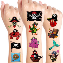 96PCS Pirate Tattoos pirate ship design for kids' party favorites and imaginative play