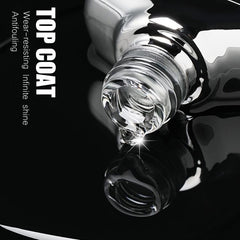 Vishine top coat application brush applying clear protective layer on nails