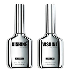 Vishine top coat bottle showing high gloss protective finish for nails