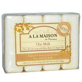 A La Maison Oat Milk Bar Soap triple milled for rich lather and gentle cleansing.