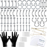 a-minusone 84-piece piercing kit contents for versatile home body piercings.