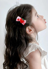 AACKS little girls strawberry clip enhances festive outfits and everyday looks.