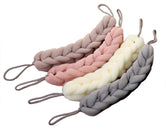 AARAINBOW back scrubber in white with rope handles for easy reach
