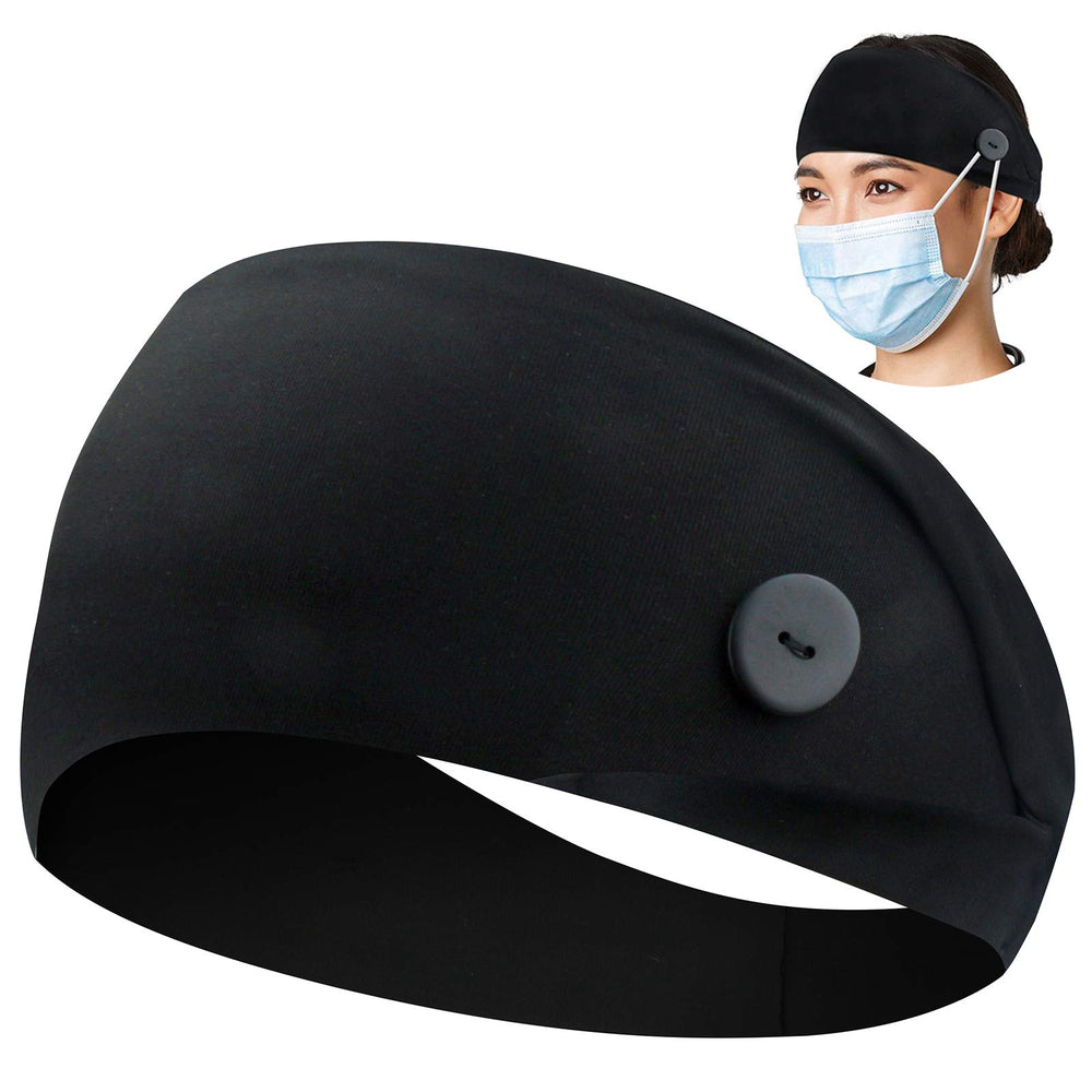 ABAMERICA Bandas cabeza con botón para mascarilla, seguridad cómoda para uso diario.