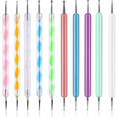 ABenkle dotting tools with ball ends for precise nail art detailing.