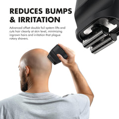 Aberlite Touch 2 head-shave angle demonstrates easy access to tricky spots.