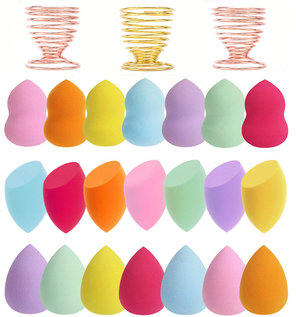 Abgream teardrop sponge blender in pink for precise cream application.