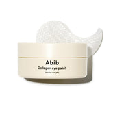 Abib Collagen Peptide Eye Patches on the under-eye area for smoother, hydrated skin.