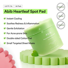 Aplicador higienico del Abib Heartleaf Spot Pad para una aplicación limpia.