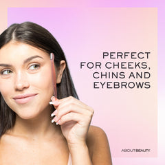 About Face facial razor use on cheeks for fuzz-free skin