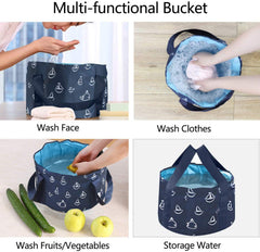 ABSOK foot spa basin in use during camping or travel.