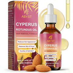ABYST aceite Cyperus Rotundus en botella de 60 ml para suavizar la piel tras depilación.