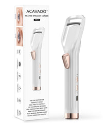 Acavado heated eyelash curler angled view for precise, safe curling.