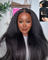 Acbhoa 22inch V-Part Wig front view showing natural hairline and seamless integration.