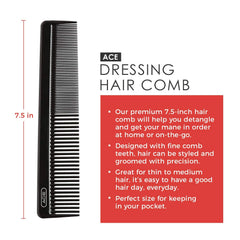 Ace Classic Goody Dressing Hair Comb teeth close-up highlighting fine teeth for precision