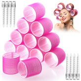 Acejoz jumbo 60mm rose-red hair roller for voluminous waves.