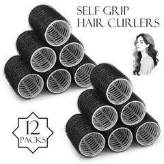 Acejoz hair curlers in black with clips offering secure hold during daily styling.