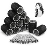Acejoz hair curlers rollers in rose red with clips for quick salon-style curls at home.