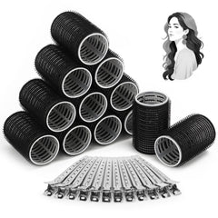 Acejoz hair curlers rollers in rose red with clips for quick salon-style curls at home.