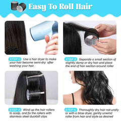 Acejoz jumbo hair roller closeup in black highlights size and texture.