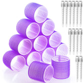 Acejoz jumbo hair rollers purple set for long hair volume