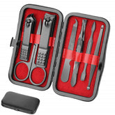 Aceoce manicure set travel case open for on-the-go grooming.