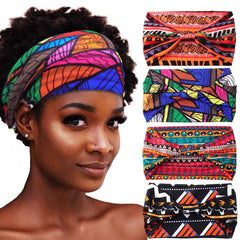 Aceorna African headbands boho knotted wide cream, soft stretch for all-day comfort.