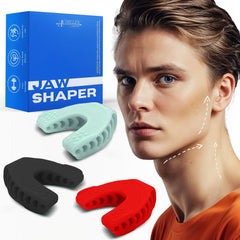 Ejercitador de mandíbula Achilles Fitness azul para definir la línea mandibular.