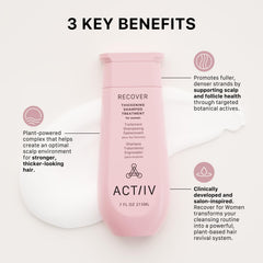 ACTIIV Recover thickening shampoo scalp massage demonstrates a soothing routine for healthier scalp.