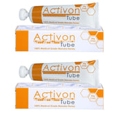 ActivOn two-pack Manuka honey gel tubes, front view, ready for natural wound care and cleaning.