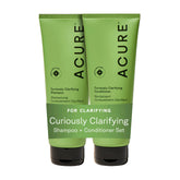 Acure Curiously Clarifying Shampoo bottle detoxifies buildup on oily hair.