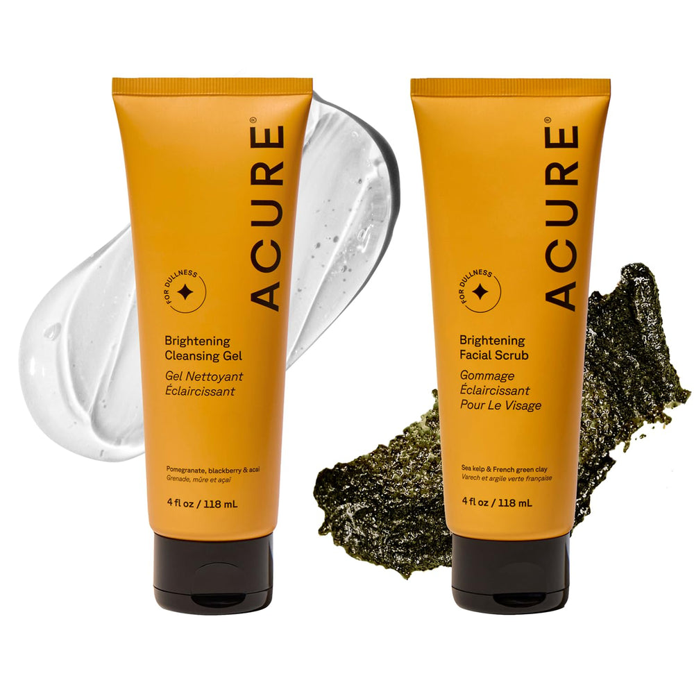 Acure exfoliante facial en este producto con enfoque en exfoliación suave para piel más suave.