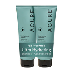 Set de champú y acondicionador Acure Ultra Hidratante para cabello suave y manejable.