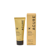 Acure Soothing Day Cream packaging close-up showing vegan, cruelty-free skincare.