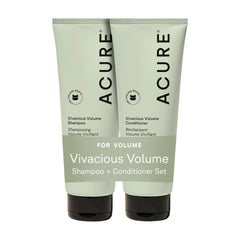 Acure Vivacious Volume Shampoo bottle showing peppermint energizing the scalp for fine hair