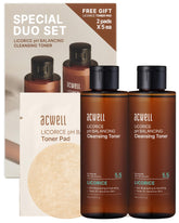 ACWELL Licorice Toner bottle pour for gentle, alcohol-free hydration.